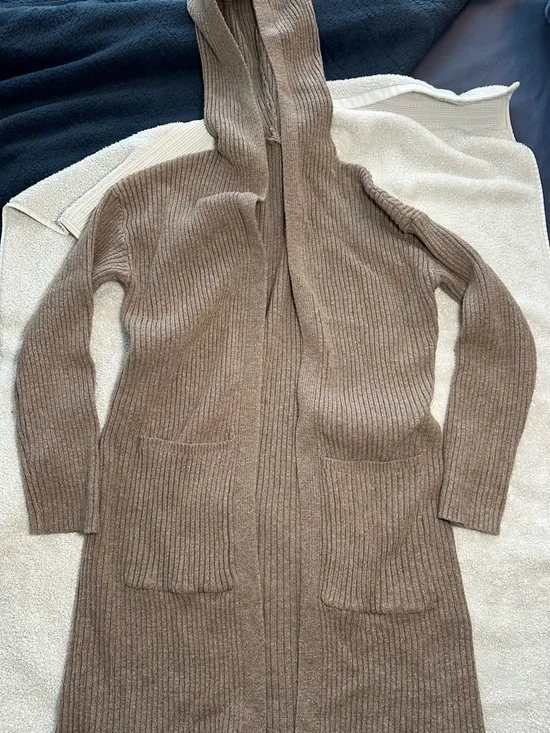 HALARA Hooded Long Sleeve Longline Cardigan w/ Pockets - Picture 8 of 11